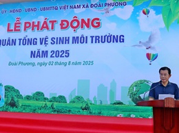 Xã Đoài Phương phát động ra quân tổng vệ sinh môi trường