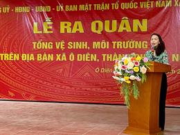 Ra quân tổng vệ sinh môi trường trên địa bàn xã