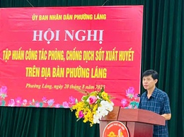 PHƯỜNG LÁNG TỔ CHỨC HỘI NGHỊ TẬP HUẤN CÔNG TÁC PHÒNG, CHỐNG DỊCH SỐT XUẤT HUYẾT TRÊN ĐỊA BÀN PHƯỜNG