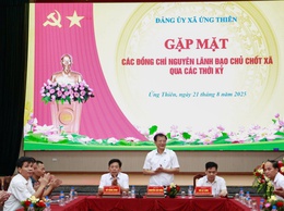 Đảng ủy xã Ứng Thiên gặp mặt các đồng chí nguyên lãnh đạo chủ chốt xã qua các thời kỳ