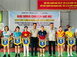 THÔN TÂN TRUNG CHÙA TỔ CHỨC GIẢI BÓNG CHUYỀN HƠI