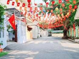 Quốc Oai rực rỡ cờ hoa, đèn lồng – Tỏa sáng niềm tự hào 80 năm Cách mạng Tháng Tám và Quốc khánh 2/9