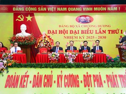Toàn cảnh Đại hội Đại biểu Đảng bộ xã Chương Dương lần thứ I, nhiệm kỳ 2025 - 2030