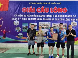 Sôi nổi Giải Cầu lông xã Thiên Lộc năm 2025