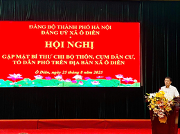 Đảng ủy xã Ô Diên tổ chức Hội nghị gặp mặt Bí thư chi bộ, thôn, cụm dân cư, tổ dân phố