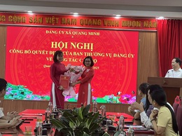 Xã Quang Minh: Công bố Quyết định bổ nhiệm Phó Chánh Văn phòng Đảng ủy