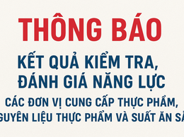 THÔNG BÁO KẾT QUẢ KIỂM TRA, ĐÁNH GIÁ NĂNG LỰC CÁC ĐƠN VỊ CUNG CẤP THỰC PHẨM, NGUYÊN LIỆU THỰC PHẨM VÀ SUẤT ĂN CHO CÁC CƠ SỞ GIÁO DỤC TRÊN ĐỊA BÀN XÃ ĐÔNG ANH NĂM HỌC 2025 – 2026