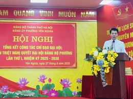 PHƯỜNG YÊN NGHĨA TỔ CHỨC HỘI NGHỊ TỔNG KẾT CÔNG TÁC CHỈ ĐẠO ĐẠI HỘI VÀ QUÁN TRIỆT NGHỊ QUYẾT ĐẠI HỘI ĐẢNG BỘ PHƯỜNG LẦN THỨ I, NHIỆM KỲ 2025–2030