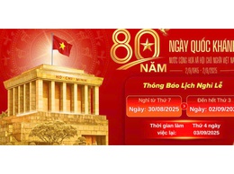 Thông báo: Lịch nghỉ Lễ Quốc khánh 02/9 năm 2025