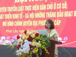 Đảng ủy xã Phúc Lộc tổ chức Hội nghị tuyên truyền Luật Thực hiện dân chủ ở cơ sở và thông tin kết quả phát triển kinh tế - xã hội những tháng đầu năm theo mô hình chính quyền địa phương 2 cấp
