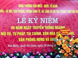 UBND PHƯỜNG VĂN MIẾU- QUỐC TỬ GIÁM KỶ NIỆM 80 NĂM NGÀY TRUYỀN THỐNG NGÀNH NỘI VỤ, TƯ PHÁP, TÀI CHÍNH, VĂN HÓA VÀ THỂ THAO, VĂN PHÒNG HĐND VÀ UBND