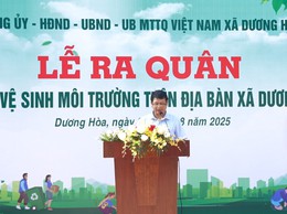 Xã Dương Hoà ra quân tổng vệ sinh môi trường 