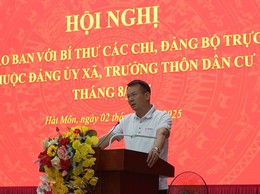 Hội nghị giao ban Thường trực Đảng ủy với Bí thư các chi, đảng bộ trực thuộc Đảng uỷ xã, trưởng thôn dân cư