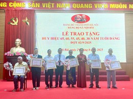 55 ĐẢNG VIÊN ĐẢNG BỘ XÃ NỘI BÀI ĐƯỢC TRAO TẶNG, TRUY TẶNG HUY HIỆU ĐẢNG ĐỢT 2/9