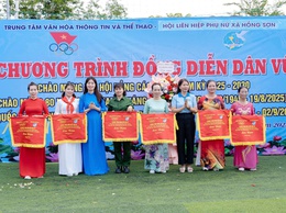 Đồng diễn dân vũ chào mừng thành công Đại hội Đảng bộ xã Hồng Sơn lần thứ I, nhiệm kỳ 2025-2030; Kỷ niệm 80 năm Cách mạng Tháng Tám và Quốc khánh 02/9
