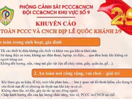 Khuyến cáo: An toàn chòng cháy, chữa cháy và cứu nạn, cứu hộ dịp Lễ Quốc khánh 2/9.