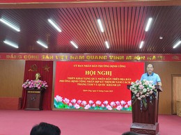 Hội nghị triển khai tặng quà nhân dân trên địa bàn phường Định Công nhân dịp kỷ niệm 80 năm Cách mạng tháng Tám và Quốc khánh 2/9