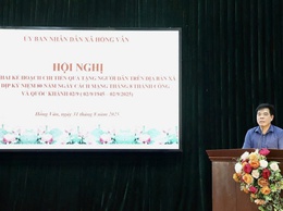 Xã Hồng Vân tổ chức triển khai kế hoạch tổ chức chi trả tiền quà tặng người dân kỷ niệm 80 năm cách mạng Tháng 8 và Quốc khánh 2/9 trên địa bàn xã.