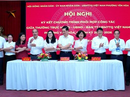 Phường Yên Hòa tổ chức ký kết chương trình phối hợp công tác nhiệm kỳ 2021-2026