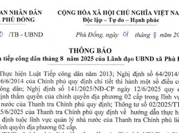Lịch tiếp công dân tháng 8 năm 2025 của lãnh đạo UBND xã Phù Đổng