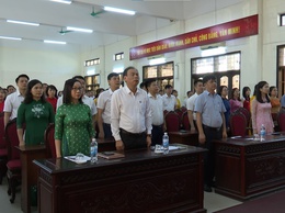 Xã Đan Phượng tổ chức Lễ Chào cờ và sinh hoạt chính trị tháng 8