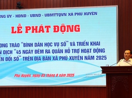 Lễ phát động “Phong trào bình dân học vụ số” và triển khai chiến dịch “45 ngày đêm ra quân hỗ trợ hoạt động chuyển đổi số” trên địa bàn xã Phú Xuyên