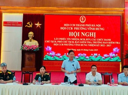 Hội nghị lấy phiếu tín nhiệm BCH, BTV, Chủ tịch, Phó Chủ tịch, Ban kiểm tra, trưởng Ban kiểm tra Hội CCB phường Vĩnh Hưng