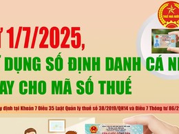 Số định danh cá nhân thay cho mã số thuế từ 1-7-2025