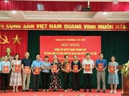 Phường Tây Mỗ công bố 21 Quyết định thành lập các Tổ dân vận Tổ dân phố