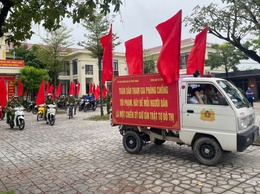 UBND XÃ VĨNH THANH TỔ CHỨC LỄ RA QUÂN ĐẢM BẢO TRẬT TỰ ĐÔ THỊ, TRẬT TỰ CÔNG CỘNG, PHÒNG CHỐNG TỘI PHẠM, ĐẢM BẢO AN NINH, AN TOÀN ĐẠI HỘI ĐẢNG CÁC CẤP
