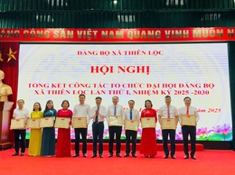 Đảng bộ xã Thiên Lộc tổ chức Hội nghị tổng kết công tác tổ chức Đại hội Đảng bộ xã lần thứ I, nhiệm kỳ 2025 - 2030