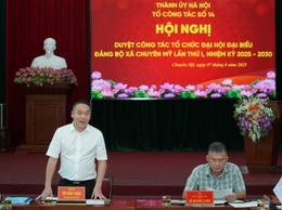 Đoàn công tác số 14 của Thành uỷ duyệt công tác tổ chức Đại hội đại biểu Đảng bộ xã Chuyên Mỹ lần thứ I, nhiệm kỳ 2025-2030