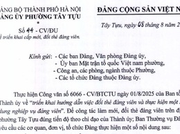 Đảng ủy phường Tây Tựu triển khai cấp mới, đổi thẻ đảng viên