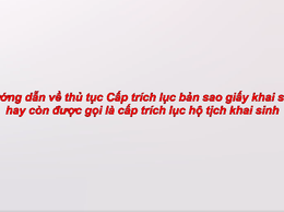 Video hướng dẫn thực hiện thủ tục Cấp bản sao trích lục hộ tịch khai sinh
