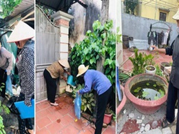 Trạm Y tế xã Hoài Đức tổ chức chiến dịch vệ sinh môi trường, diệt bọ gậy, phun hóa chất diệt muỗi chủ động phòng chống bệnh sốt xuất huyết