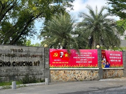 Rực rỡ cờ hoa chào mừng Đại hội đại biểu Đảng bộ phường Chương Mỹ lần thứ I, nhiệm kỳ 2025 - 2030