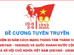 Đề cương tuyên truyền kỷ niệm 80 năm Cách mạng tháng Tám thành công (19/8/1945 - 19/8/2025) và Quốc khánh nước Cộng hoà xã hội chủ nghĩa Việt Nam (2/9/1945 - 2/9/2025)