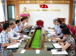 LÃNH ĐẠO UBND XÃ LÀM VIỆC VỚI XÍ NGHIỆP THUỶ LỢI ỨNG HOÀ