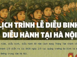 Hà Nội công bố lịch trình lễ diễu binh, diễu hành Quốc khánh 2/9