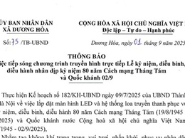 Về việc tiếp sóng chương trình truyền hình trực tiếp Lễ kỷ niệm, diễu binh, diễu hành nhân kỷ niệm 80 năm Cách mạng Tháng Tám và Quốc khánh 02/9