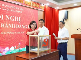 Đảng ủy xã Quang Minh thực hiện quy trình giới thiệu nhân sự tham gia Ban Thường vụ, Ban Chấp hành, Ủy viên Ủy ban Kiểm tra Đảng ủy nhiệm kỳ 2025-2030