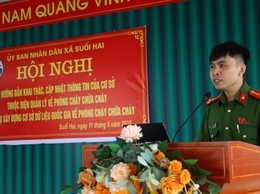 UBND xã Suối Hai tổ chức hội nghị hướng dẫn khai báo, cập nhật thông tin cơ sở về phòng cháy, chữa cháy