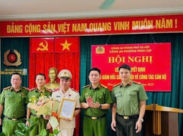 Công an phường Phúc Lợi công bố quyết định của Công an Thành phố về điều động cán bộ 

