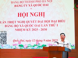 Xã Quốc Oai tổ chức Hội nghị quán triệt, học tập và triển khai thực hiện Nghị quyết Đại hội đại biểu Đảng bộ xã lần thứ I, nhiệm kỳ 2025 – 2030