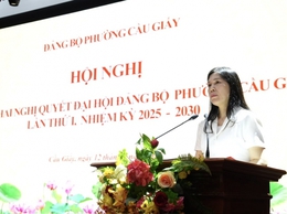 Phường Cầu Giấy đưa Nghị quyết Đại hội Đảng đến cán bộ, đảng viên