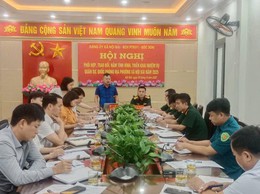 BAN CHỈ HUY PHÒNG THỦ KHU VỰC I – SÓC SƠN LÀM VIỆC NẮM TÌNH HÌNH, TRAO ĐỔI THÔNG TIN VỚI THƯỜNG TRỰC ĐẢNG ỦY XÃ NỘI BÀI