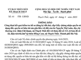 Thông báo 85/TB-UBND: Công khai kết quả kiểm tra hồ sơ đăng ký đất đai, cấp Giấy chứng nhận quyền sử dụng đất, quyền sở hữu tài sản gắn liền với đất của bà Nguyễn Thị Luân