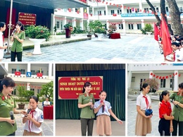 Công an phường Phúc Lợi ra quân cao điểm bảo đảm an toàn giao thông cho học sinh đến trường