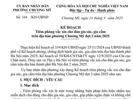 Phường Chương Mỹ triển khai kế hoạch tiêm phòng vắc xin cho đàn gia súc, gia cầm đợt 2 năm 2025
