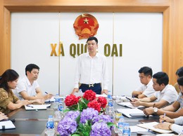 UBND xã Quốc Oai làm việc với Phòng Văn hóa – Xã hội về kết quả thực hiện nhiệm vụ 9 tháng đầu năm 2025